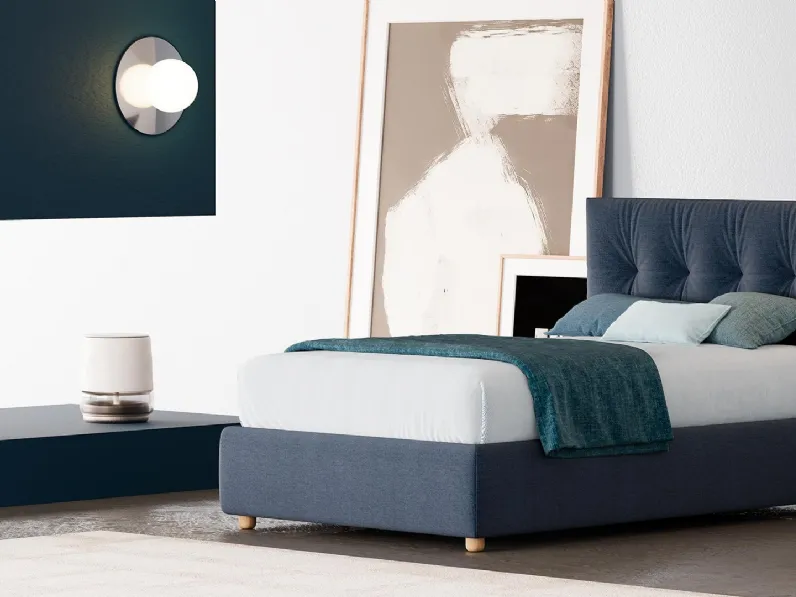 Letto singolo Kim in tessuto trapuntato di Divaletti Home