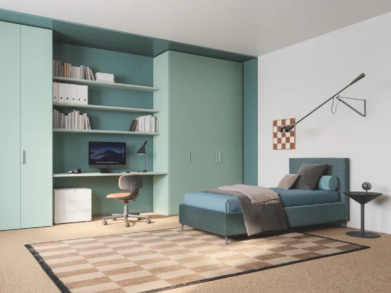 Letto Singolo in tessuto con box contenitore Max di Twils