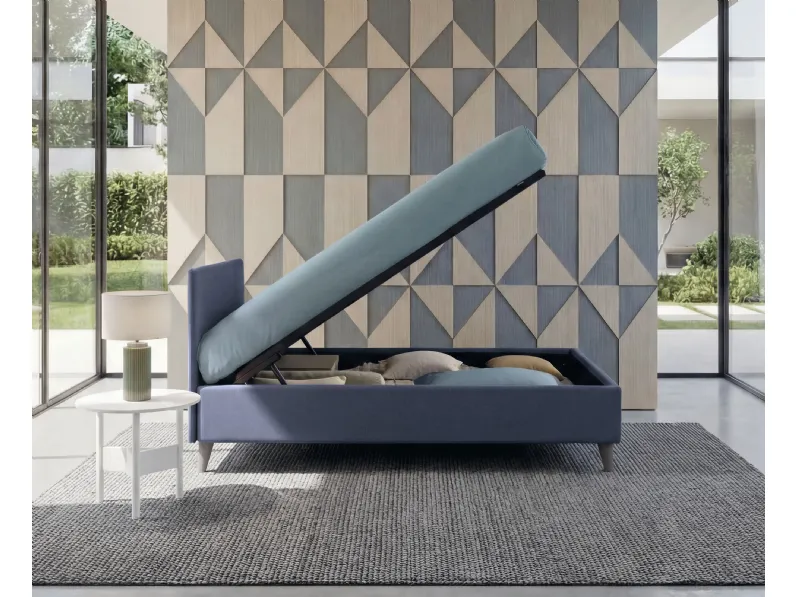 Letto singolo con contenitore Golf 203 di Oggioni