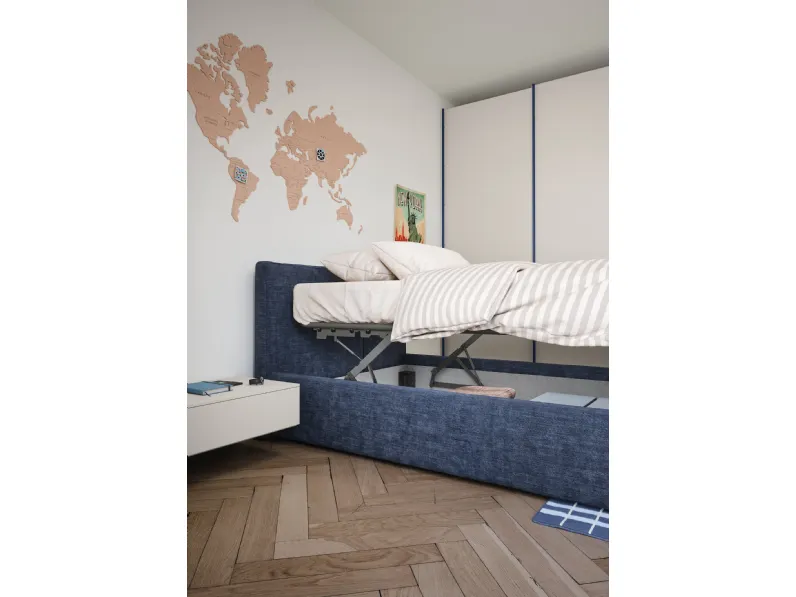 Letto singolo Swell con contenitore di Nidi