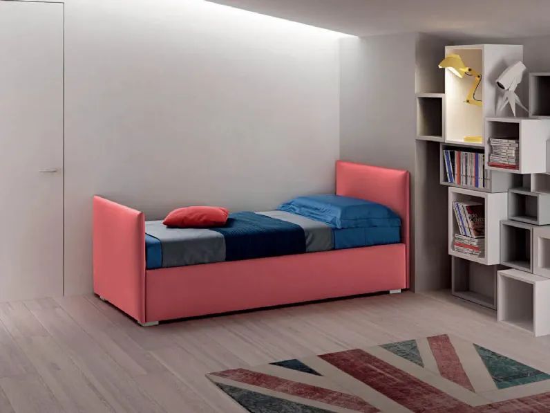 Letto singolo in tessuto con testiera e pediera Twice Dormeuse di Bside