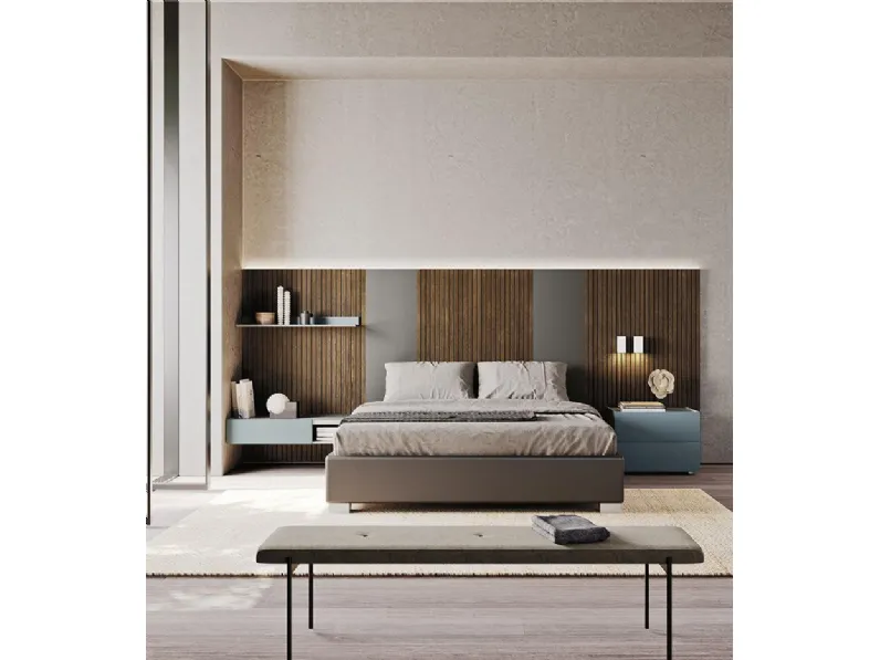 Letto matrimoniale con testiera Sistema Sipario di Mobilgam