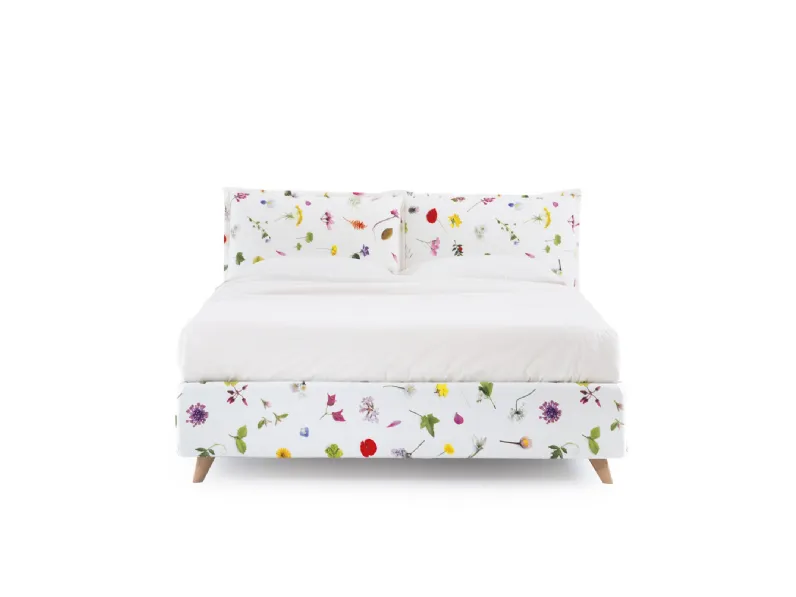Letto in tessuto a fiori con contenitore So Wild di Noctis