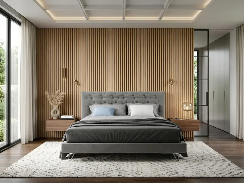 Letto matrimoniale con testiera Soffio di Confort Line