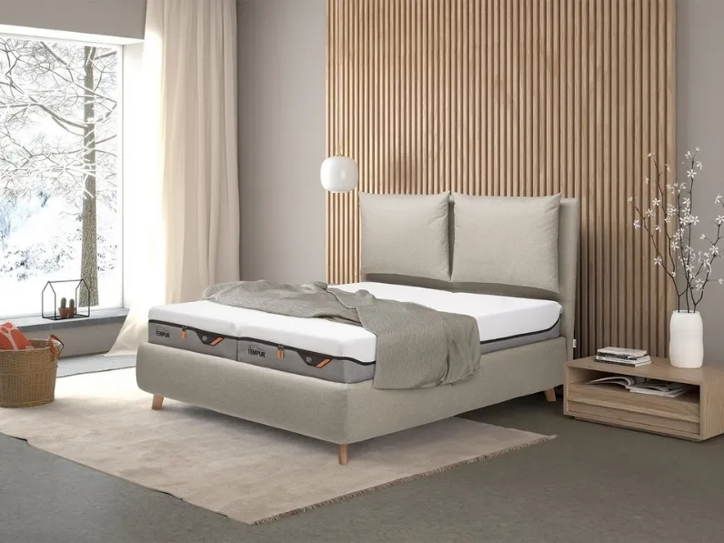 Letto matrimoniale Sogno in tessuto imbottito di Tempur
