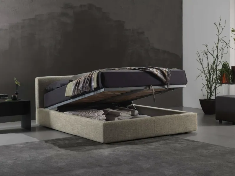 Letto in tessuto con contenitore Somnus Midi di Respace
