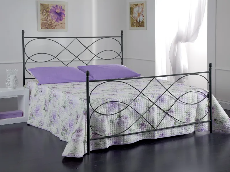 Letto Sospiro in ferro battuto con testiera e pediera di Florentiabed