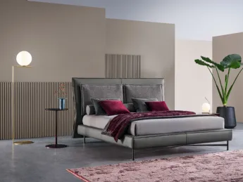 Letto moderno con testiera bassa, modello SP2802 della collezione Twils.