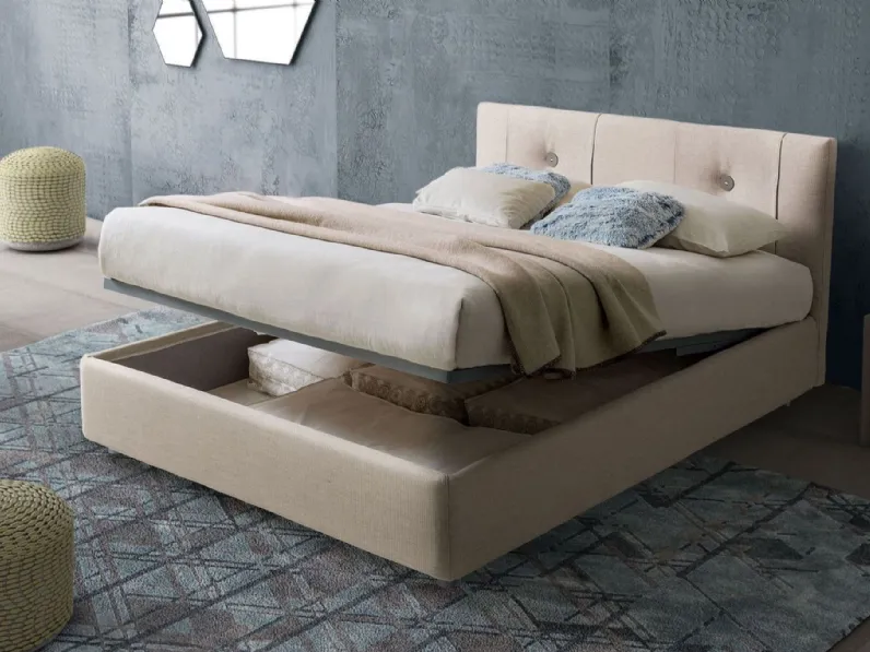 Letto imbottito Arturo con contenitore di Spagnol Salotti