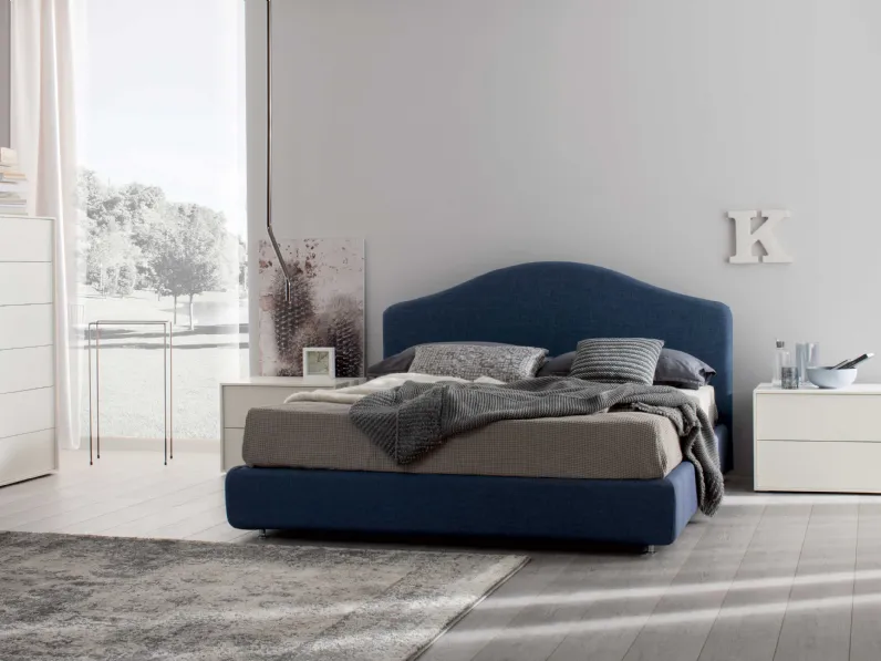 Letto classico Elite con testiera sagomata di Spagnol Salotti