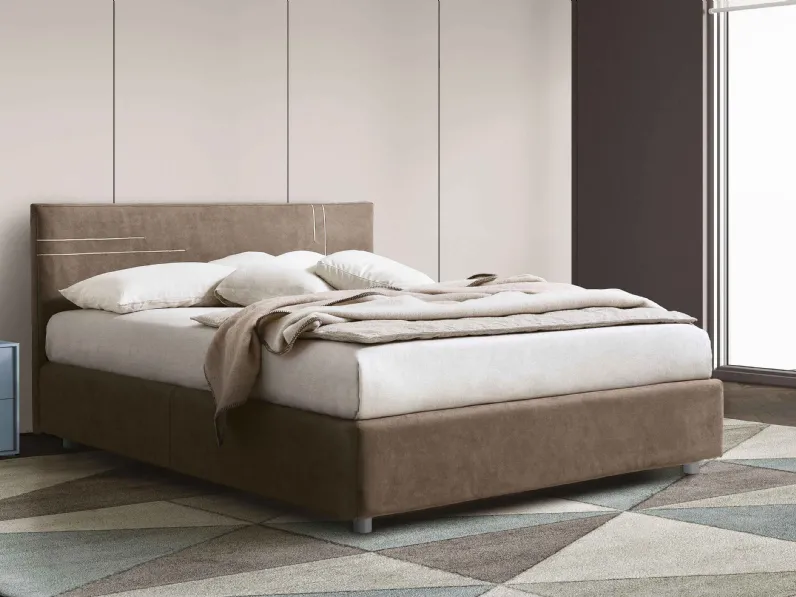 Letto in tessuto con contenitore Roger di Spagnol Salotti