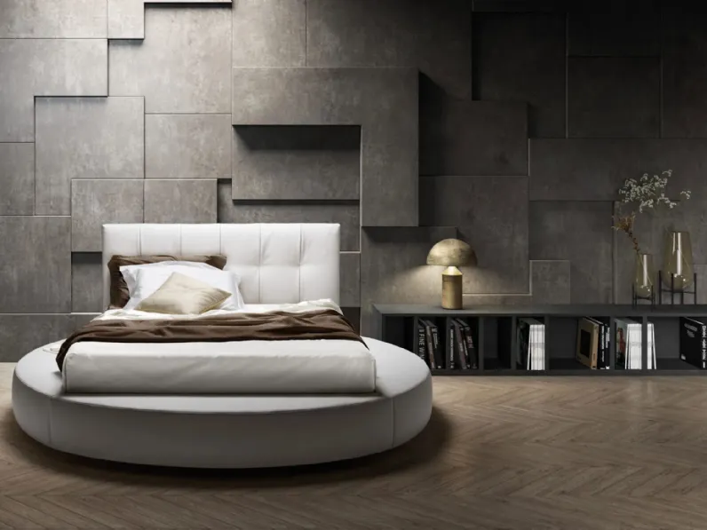 Letto rotondo con testiera trapuntata Special di Bside
