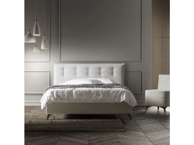 Letto in tessuto con testiera trapuntata Beatrice di Stilfar