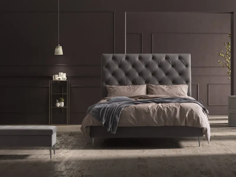Letto in velluto Laura di Stilfar Italia