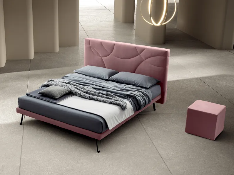 Letto matrimoniale in tessuto Monica di Stilfar Italia
