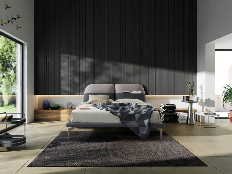 Letto imbottito Tahiti di Novaluna