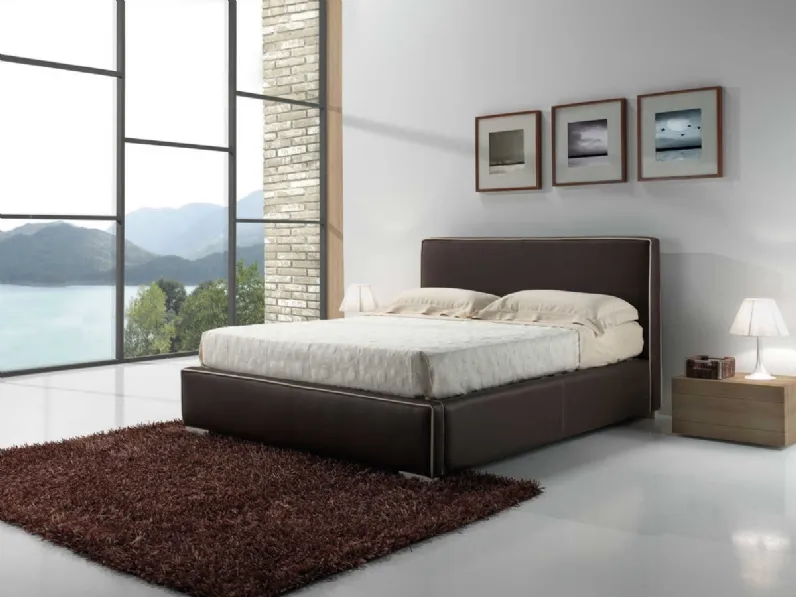 Letto in pelle con testiera imbottito Malia di Tancredi salotti