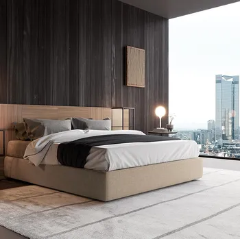 Letto in legno e tessuto Teca Vision di Kico