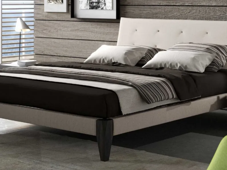 Letto in tessuto con testiera Teo di Archimede