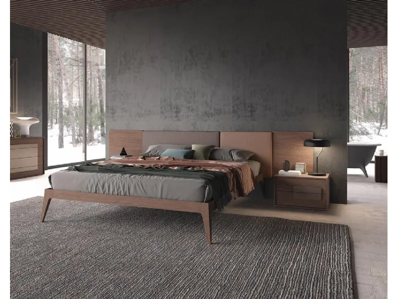 Letto Tetris in legno e tessuto Mobilgam