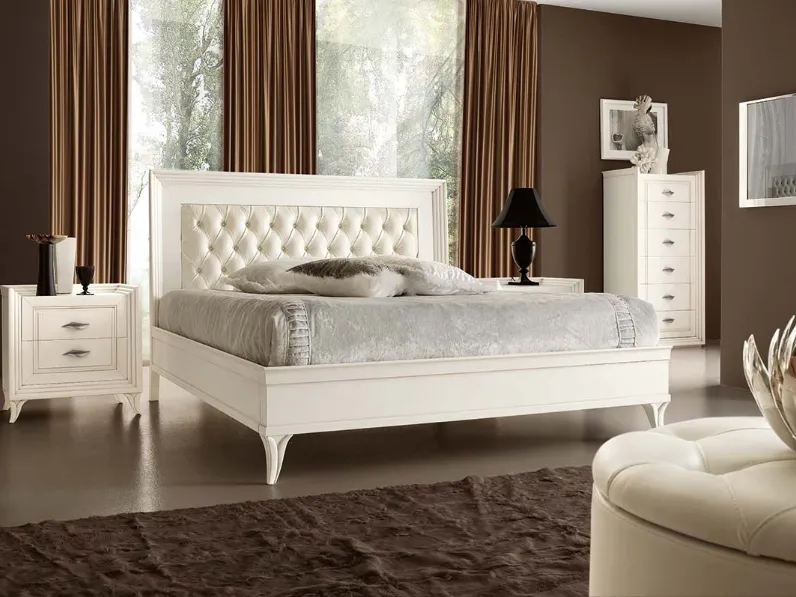 Letto Today LTTOD3 con testiera in pelle imbottita di Ferretti e Ferretti