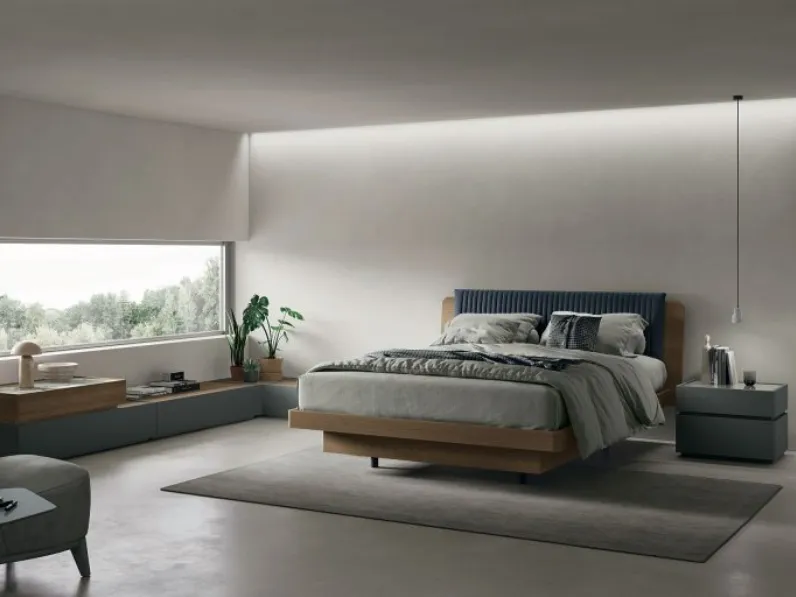 Letto con testiera imbottita Roxy di Tomasella