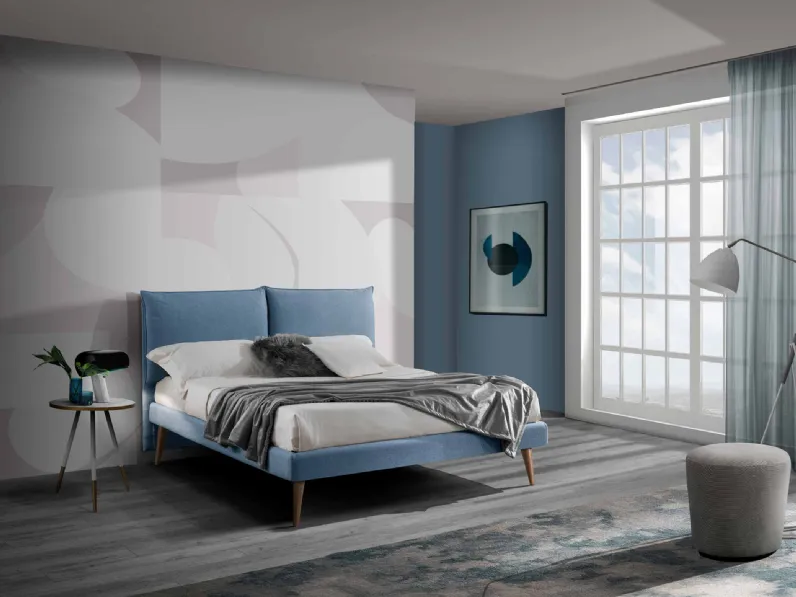 Letto Tracy Slim in tessuto imbottito di San Lorenzo