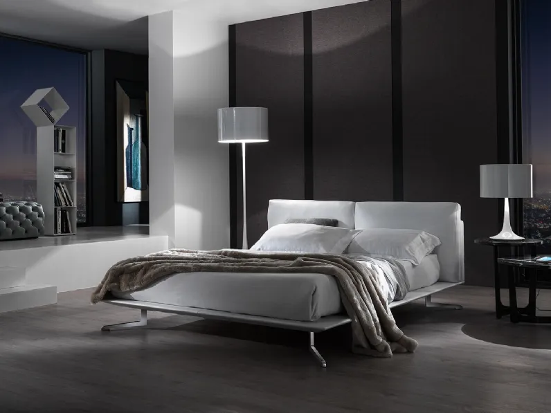 Letto di design in pelle Twelve di Albani