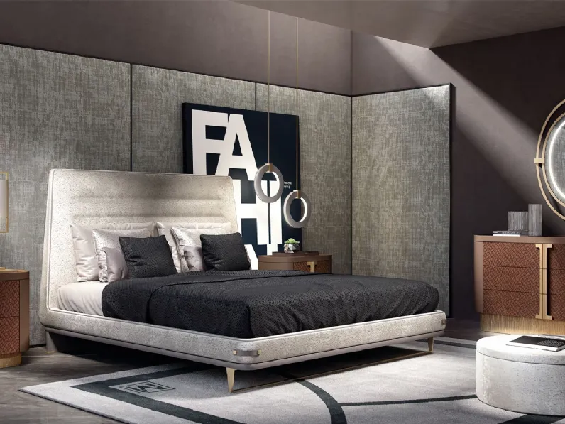 Letto in pelle con testiera Mascari Battery di Valderamobili