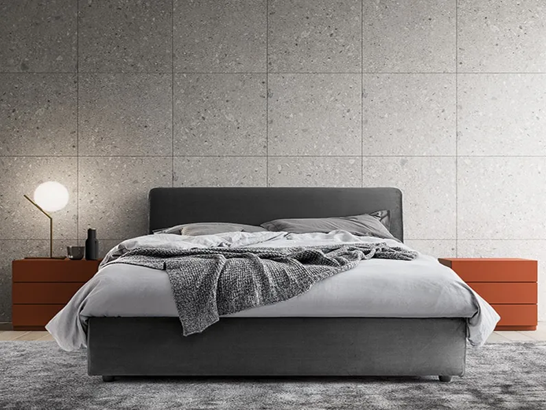 Letto in tessuto imbottito Vela di Kico