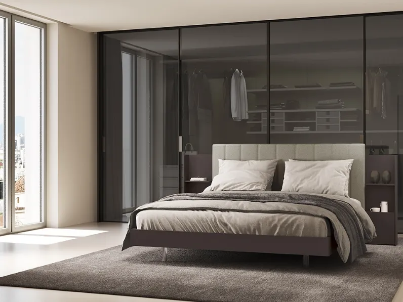 Letto matrimoniale con testiera in tessuto Venice Royal di Febal Casa