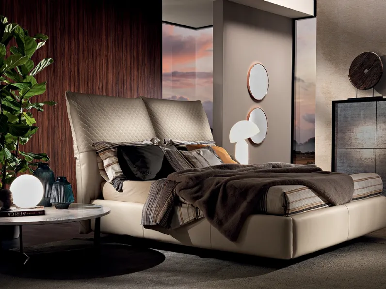 Letto Ventesimo LUX in pelle di Albani