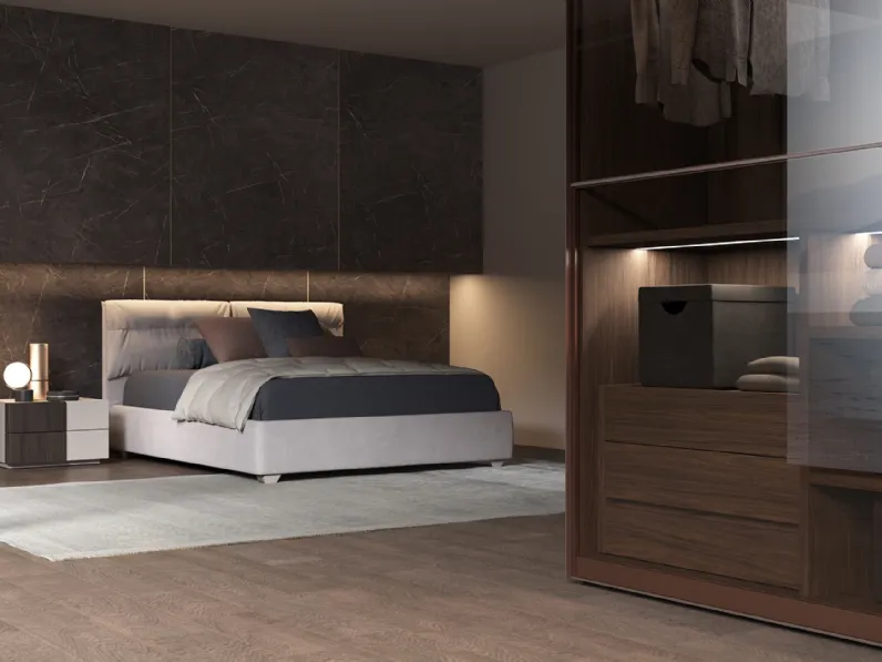 Letto in tessuto imbottito Vision di Favero