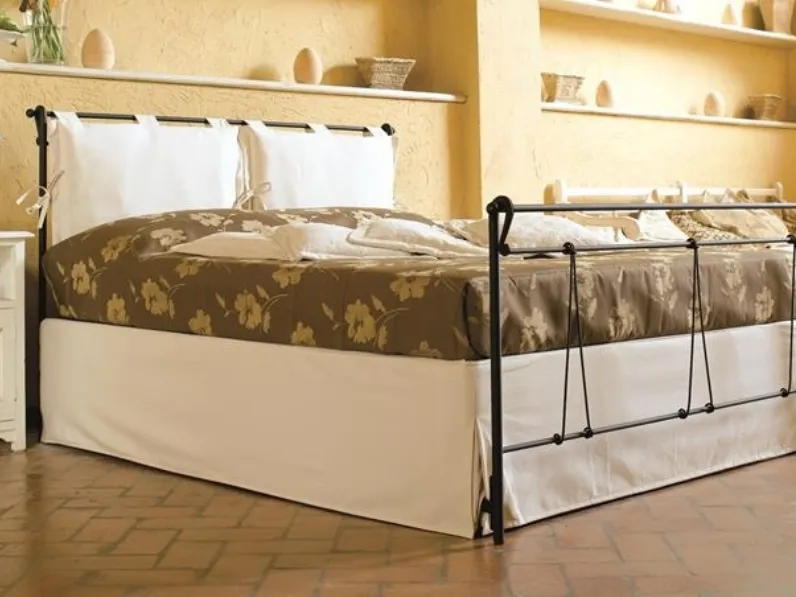 Letto in acciaio verniciato nero e tessuto Vivere di Hoppla