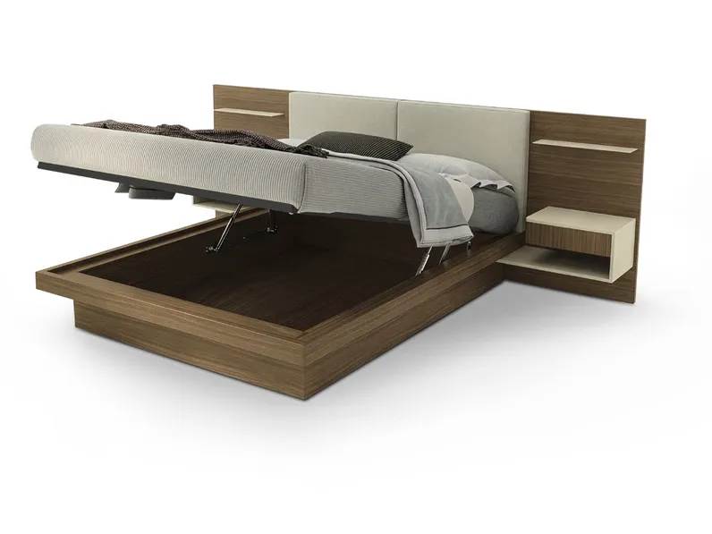 Letto Wall Boiserie con box contenitore di Fasolin