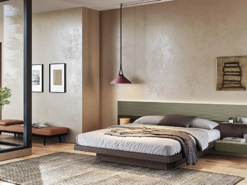 Letto in legno e laccato Wall System Contenitore N14 di Mobilgam