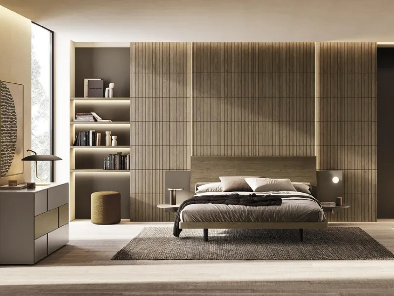 Letto in legno Silom con testiera di Mobilgam