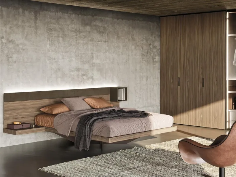 Letto matrimoniale Wall System N06 di Mobilgam