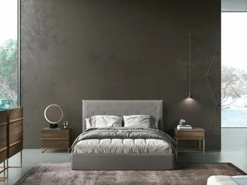 Letto in tessuto con testiera Yard di Archimede