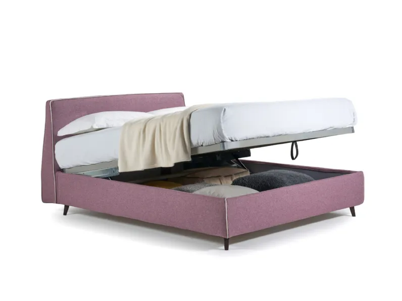 Letto in tessuto con box contenitore Zeus di Salvetti
