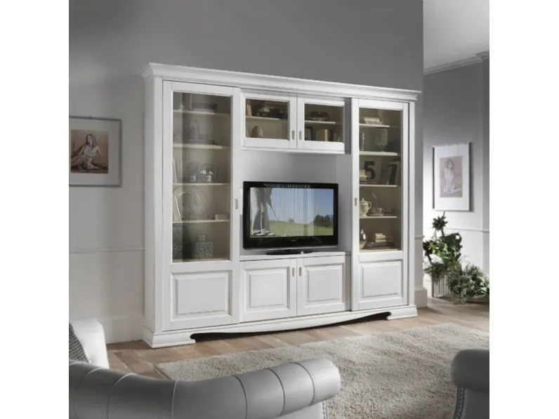 Libreria in legno laccato a 6 ante scorrevoli 3255-A di Zanini