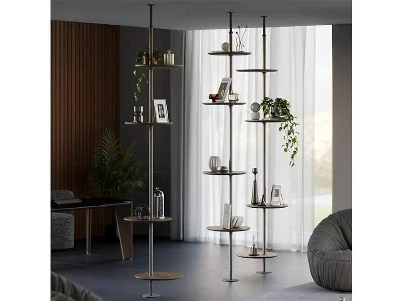 Libreria freestanding Address in acciaio e legno di Cattelan Italia