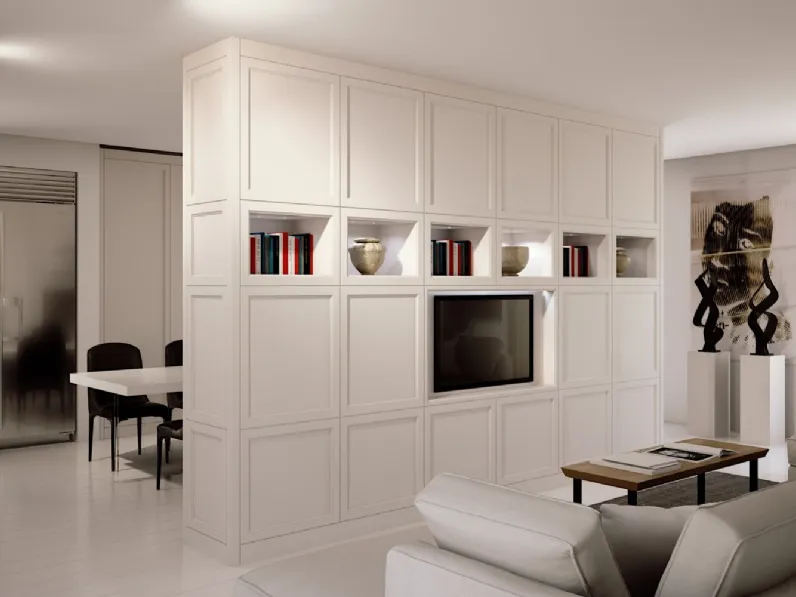Libreria divisoria Aeterna 01 in laccato Bianco opaco de L'Origine
