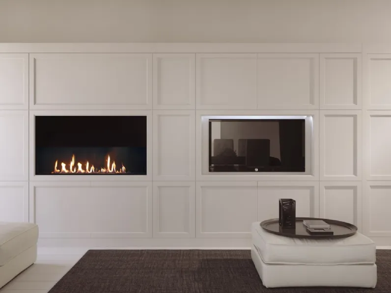 Libreria a muro Aeterna 02 in laccato opaco Bianco de L'Origine