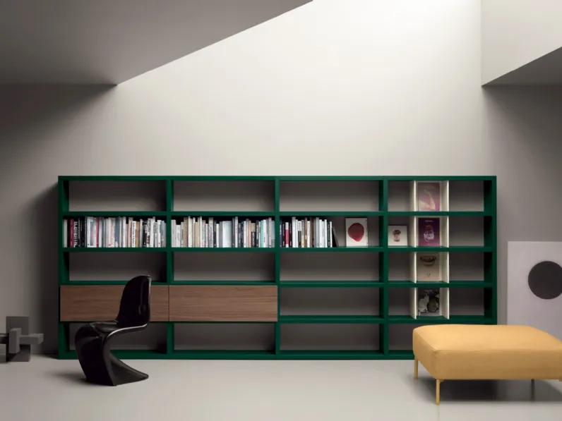 Libreria a muro in laccato opaco e frassino All Day 03 di Md House