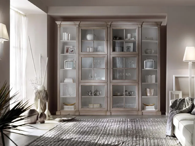 Libreria a muro Atelier 09 in legno e vetro di Busatto