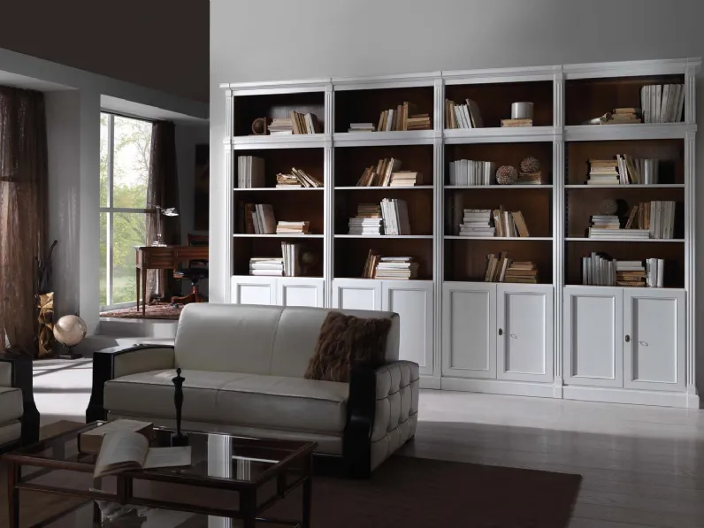 Libreria a muro in legno laccato Atelier 11 di Busatto