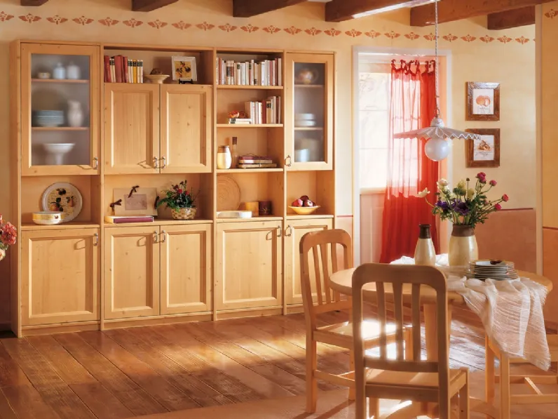 Libreria a muro in legno Aurora 036 di Linea3