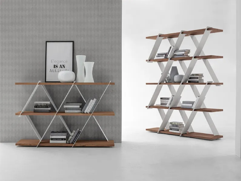 Libreria divisoria Castle in metallo con ripiani in legno di Tonin Casa