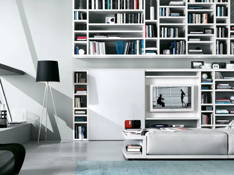 Libreria componibile Crossing 24 in laccato Bianco di Misuraemme